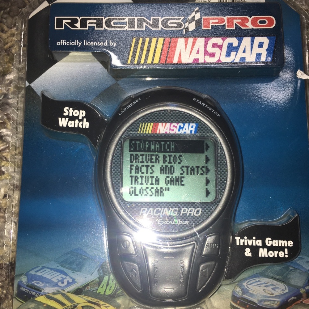 NIB Excalibur Electronics Nascar Racing Pro Stop Watch & Trivia Game + FREE GIFT